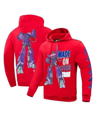 Men's and Women's Freeze Max Red Transformers Made On Cybertron Pullover Hoodie