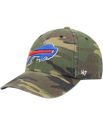 Men's '47 Brand Camo Buffalo Bills Woodland Clean Up Adjustable Hat