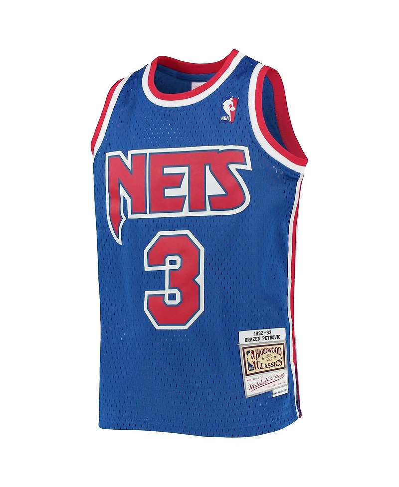 Big Boys Mitchell & Ness Drazen Petrovic Blue New Jersey Nets 1992/93 Hardwood Classics Swingman