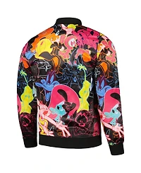 Men's Freeze Max Black Looney Tunes Graphic Satin Full-Snap Jacket