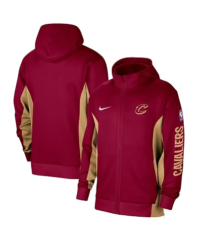 Men's Nike Wine Cleveland Cavaliers 2023/24 Authentic Showtime Full-Zip Hoodie