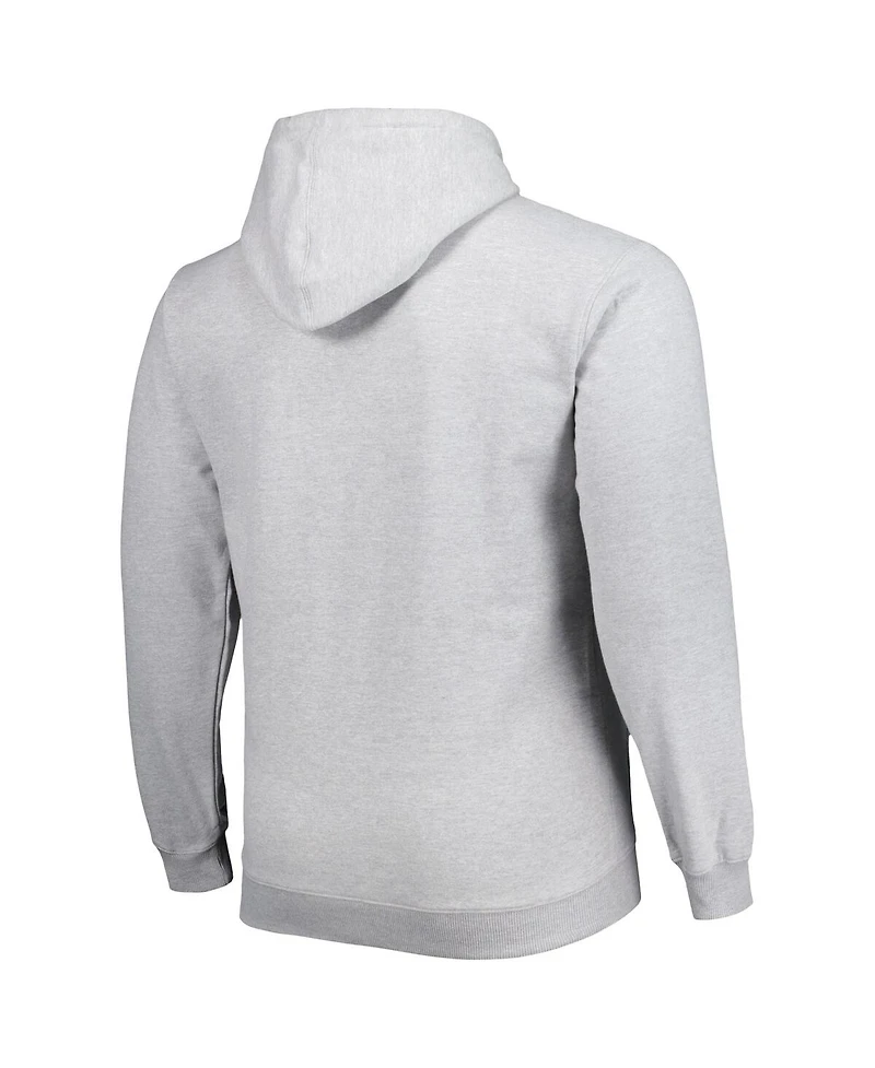 Men's Fanatics Heather Gray Phoenix Suns Big and Tall Wordmark Pullover Hoodie