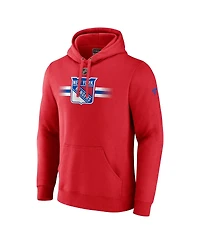 Men's Fanatics Red New York Rangers Authentic Pro Secondary Pullover Hoodie