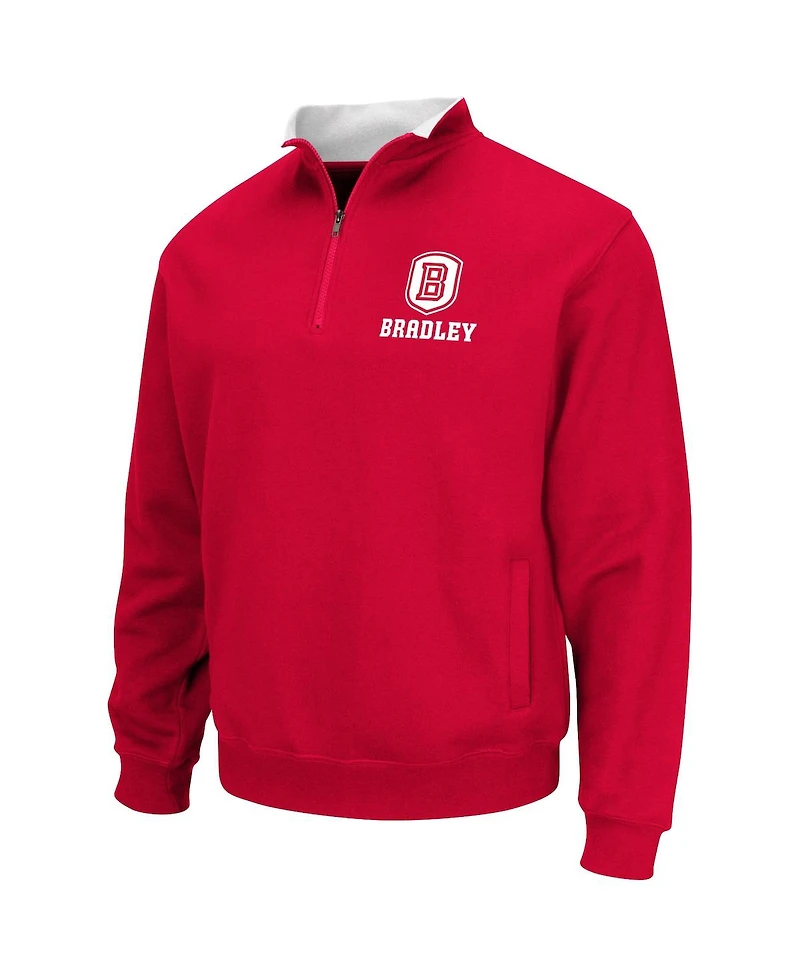 Men's Colosseum Red Bradley Braves Tortugas Quarter-Zip Sweatshirt