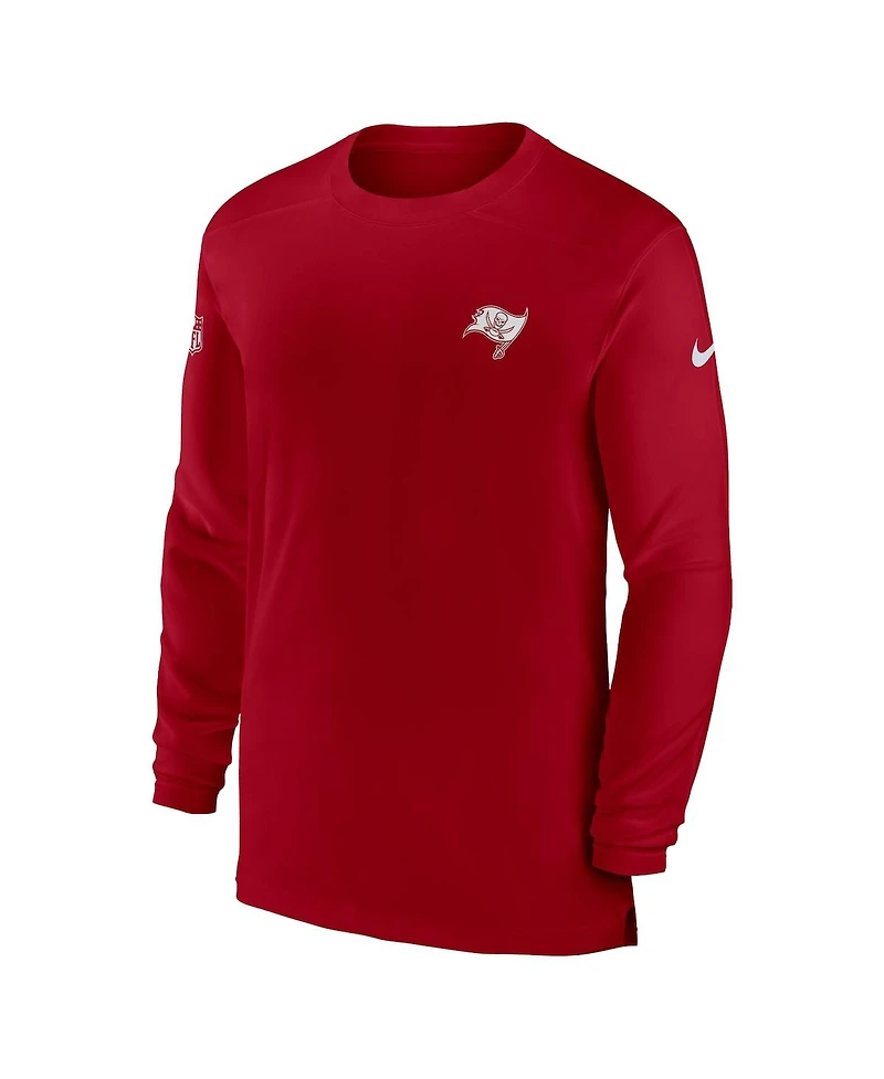 Men's Nike Red Tampa Bay Buccaneers Sideline Coach Performance Long Sleeve T-shirt