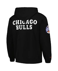 Men's Mitchell & Ness Black Distressed Chicago Bulls Hardwood Classics Og 2.0 Pullover Hoodie