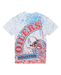 Men's Mitchell & Ness White Houston Oilers Team Burst Sublimated T-shirt