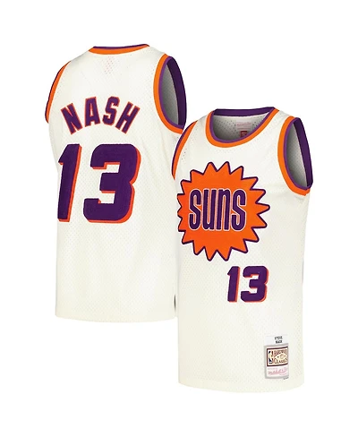 Men's Mitchell & Ness Steve Nash Cream Phoenix Suns Chainstitch Swingman Jersey
