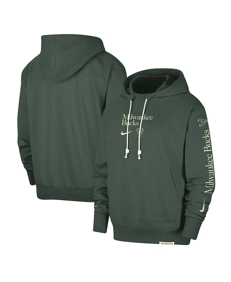 Men's Nike Hunter Green Milwaukee Bucks Authentic Performance Pullover Hoodie