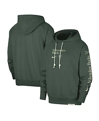 Men's Nike Hunter Green Milwaukee Bucks Authentic Performance Pullover Hoodie