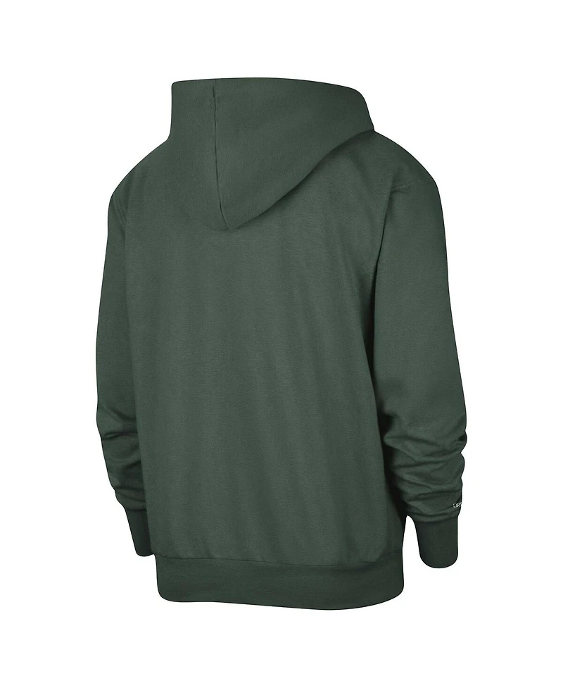Men's Nike Hunter Green Milwaukee Bucks Authentic Performance Pullover Hoodie