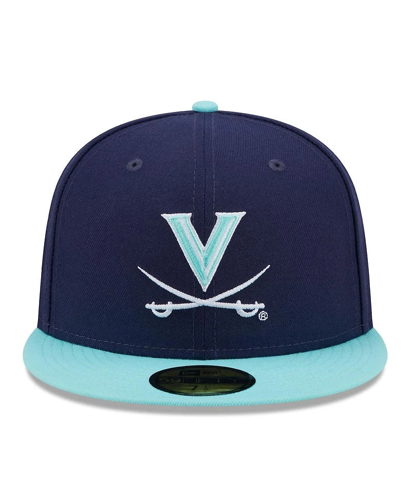 Men's New Era Navy, Light Blue Virginia Cavaliers 59FIFTY Fitted Hat