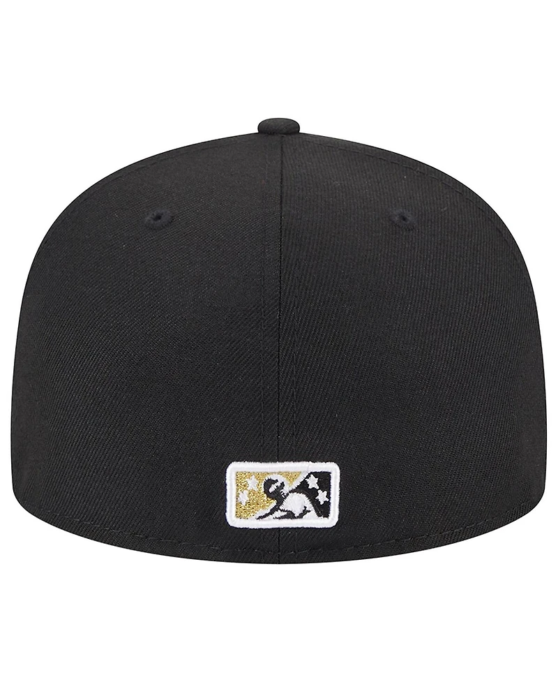Men's New Era Black Akron RubberDucks Theme Nights Sauerkraut Balls 59FIFTY Fitted Hat