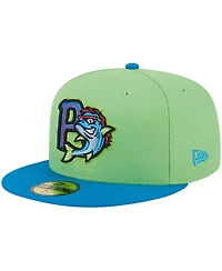 Men's New Era Green Pensacola Blue Wahoos Theme Nights Pensacola Mullets 59FIFTY Fitted Hat