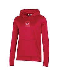 Women's Under Armour Red Utah Utes 2023 Sideline Performance Pullover Hoodie