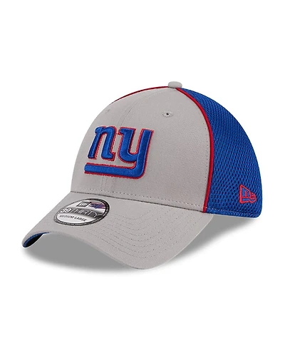 Men's New Era Gray York Giants Pipe 39THIRTY Flex Hat