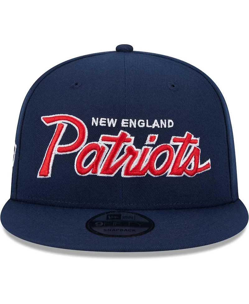 Men's New Era Navy New England Patriots Main Script 9FIFTY Snapback Hat