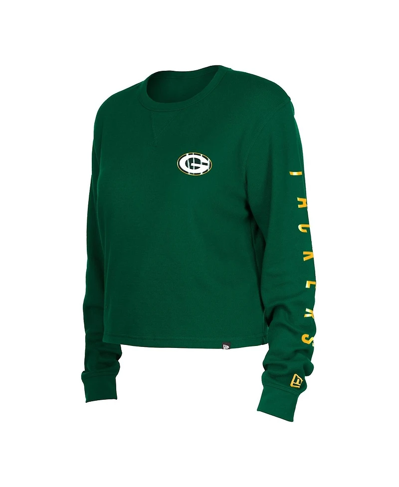 Women's New Era Green Bay Packers Thermal Crop Long Sleeve T-shirt