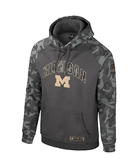 Men's Colosseum Charcoal Michigan Wolverines Oht Military-Inspired Appreciation Camo Raglan Pullover Hoodie