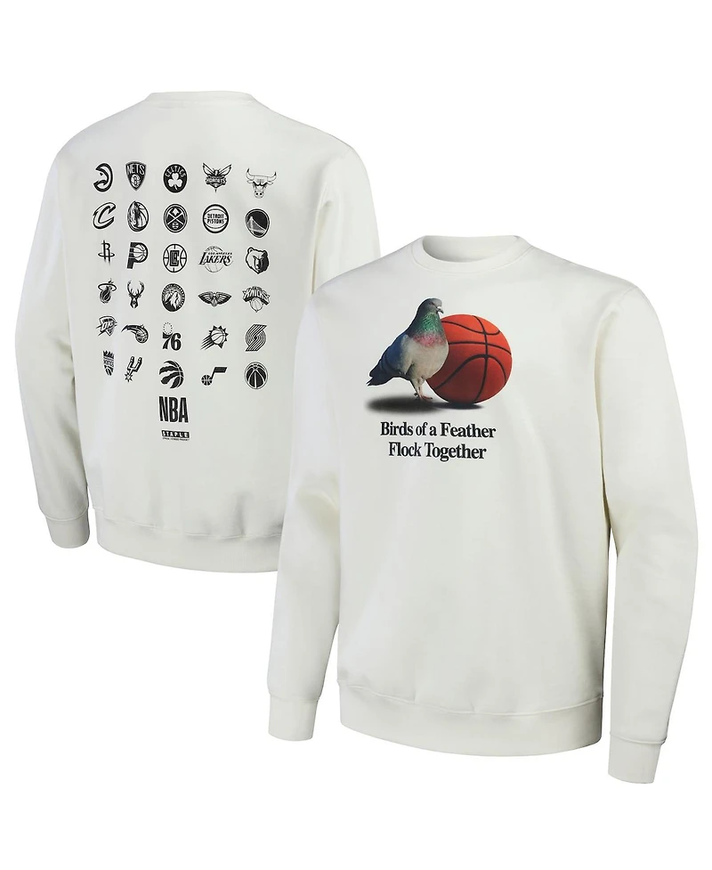Men's Nba x Staple Cream All Teams Birds of a Feather Crew Sweatshirt