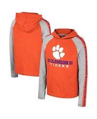 Big Boys Colosseum Orange Clemson Tigers Ned Raglan Long Sleeve Hooded T-shirt