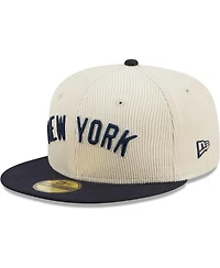 Men's New Era White York Yankees Corduroy Classic 59FIFTY Fitted Hat