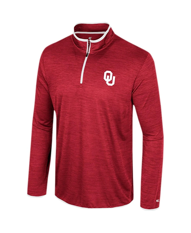 Men's Colosseum Crimson Oklahoma Sooners Wright Quarter-Zip Windshirt