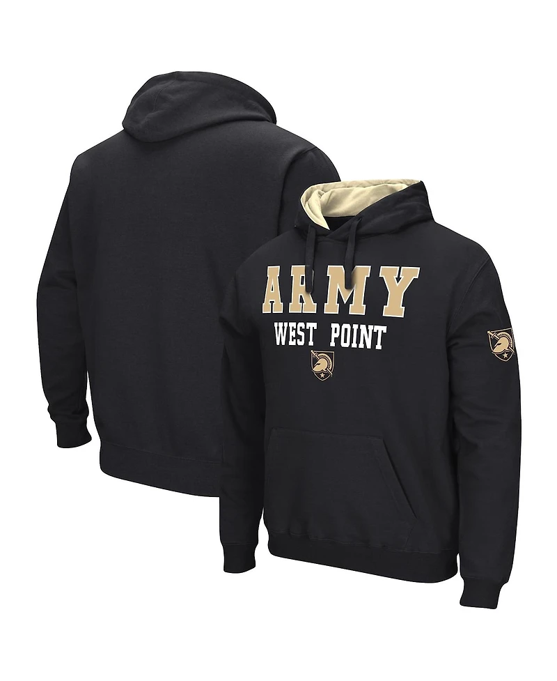 Men's Colosseum Black Army Knights Sunrise Pullover Hoodie