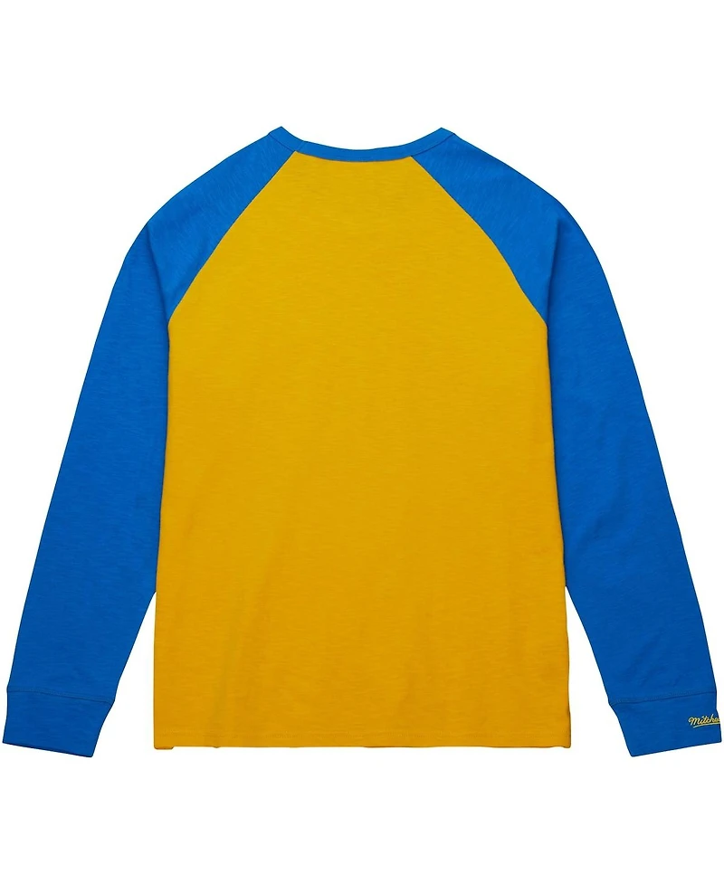 Men's Mitchell & Ness Gold Pitt Panthers Legendary Slub Raglan Long Sleeve T-shirt