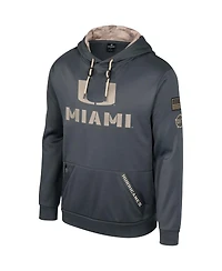 Men's Colosseum Charcoal Miami Hurricanes Oht Military-Inspired Appreciation Pullover Hoodie