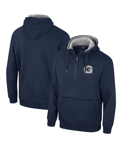 Men's Colosseum Navy Georgetown Hoyas Team Half-Zip Pullover Hoodie