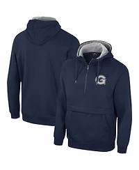 Men's Colosseum Navy Georgetown Hoyas Team Half-Zip Pullover Hoodie