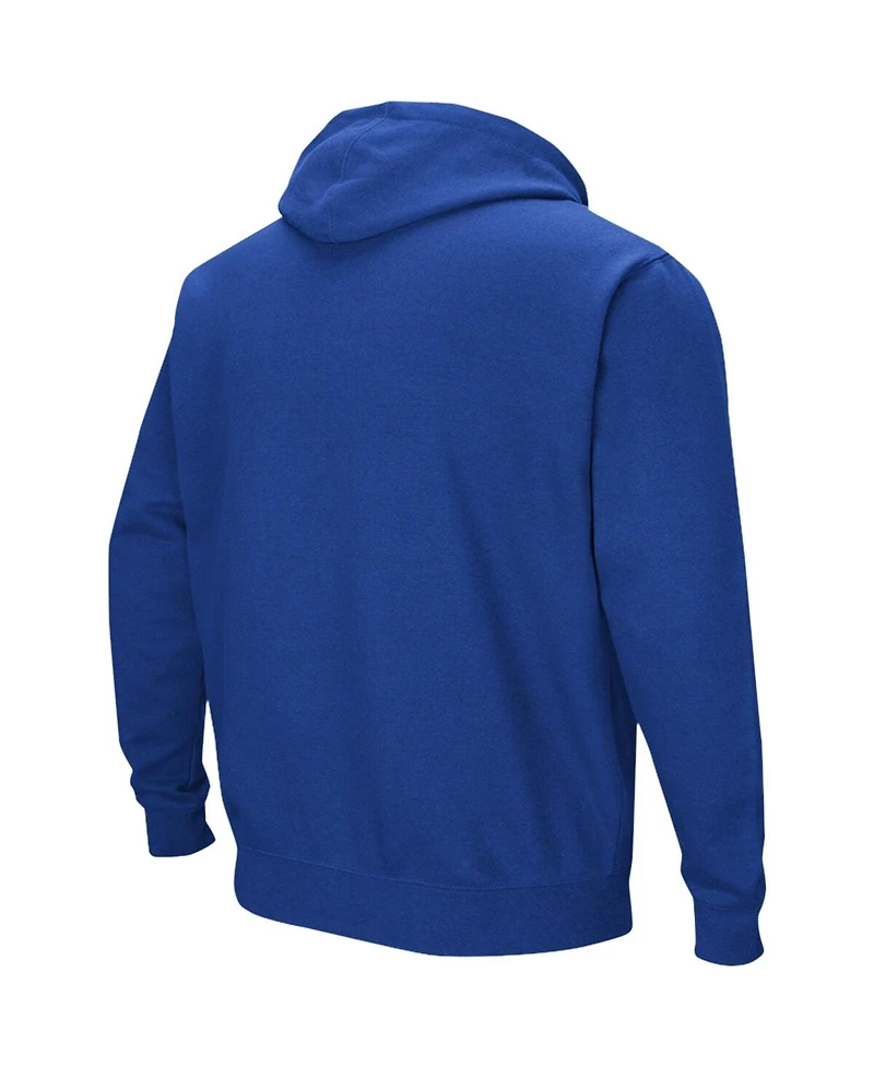Men's Colosseum Royal Kansas Jayhawks Double Arch Pullover Hoodie