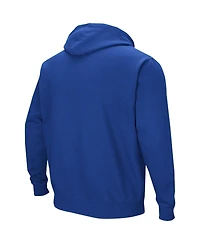 Men's Colosseum Royal Kansas Jayhawks Double Arch Pullover Hoodie