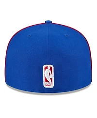 Men's New Era Royal Philadelphia 76ers Piped and Flocked 59Fifty Fitted Hat