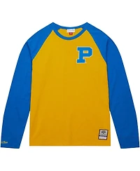 Men's Mitchell & Ness Gold Pitt Panthers Legendary Slub Raglan Long Sleeve T-shirt
