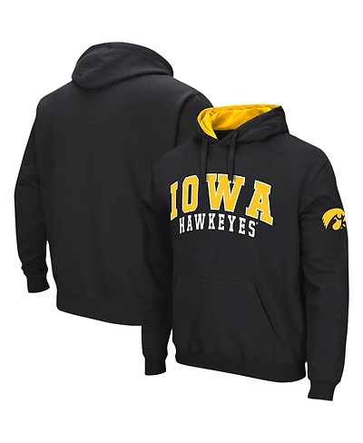 Men's Colosseum Black Iowa Hawkeyes Double Arch Pullover Hoodie