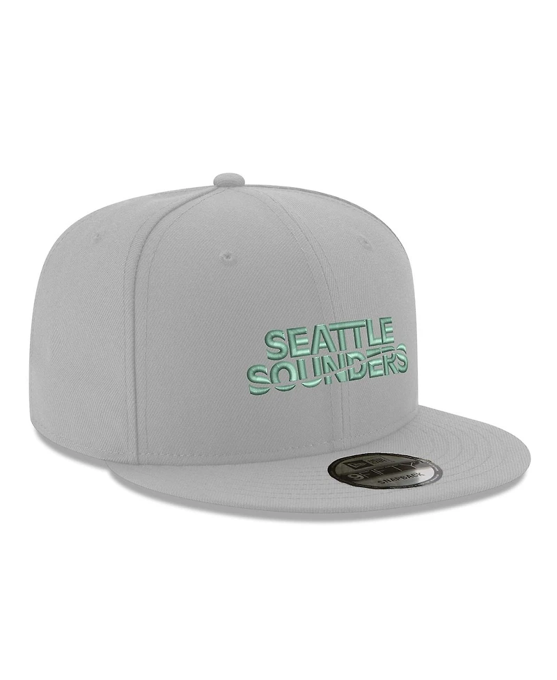 Men's New Era Gray Seattle Sounders Fc Wordmark 9FIFTY Snapback Hat