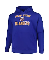 Men's Profile Royal New York Islanders Big and Tall Arch Over Logo Pullover Hoodie