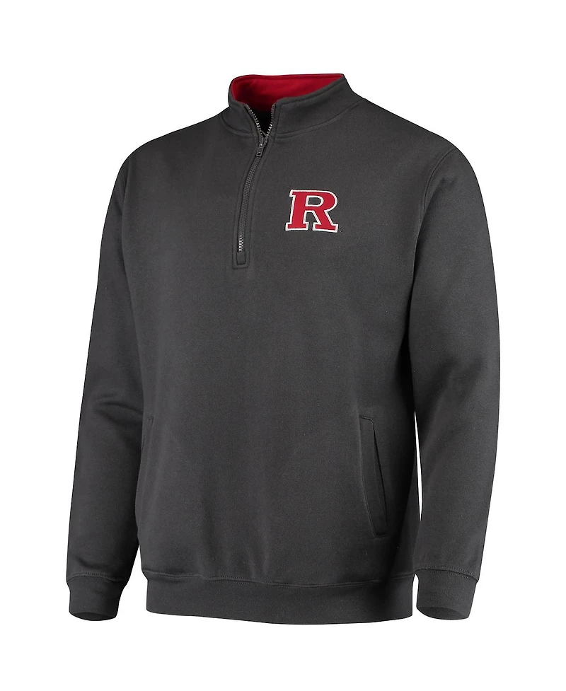 Men's Colosseum Charcoal Rutgers Scarlet Knights Tortugas Logo Quarter-Zip Jacket