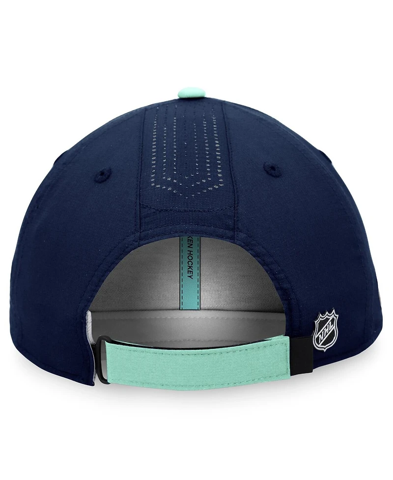 Men's Fanatics Deep Sea Blue Seattle Kraken Authentic Pro Rink Pinnacle Adjustable Hat