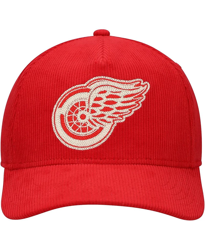 Men's American Needle Red Detroit Red Wings Corduroy Chain Stitch Adjustable Hat