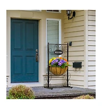 Sorbus Welcome Sign Metal Planter with Coco Liner