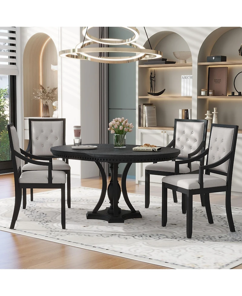 Streamdale Extendable Retro Dining Set (Oak, 5-Piece)