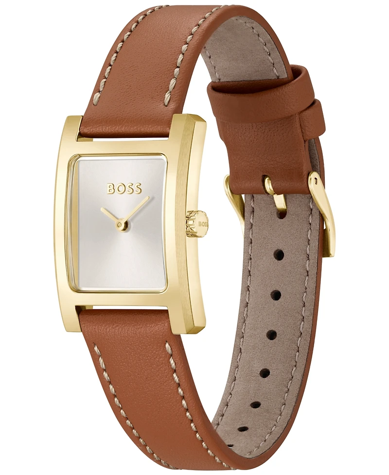 Hugo Boss Women's Lucy Quartz Basic Slim Brown Leather Watch 23mm