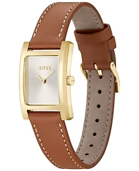 Hugo Boss Women's Lucy Quartz Basic Slim Brown Leather Watch 23mm