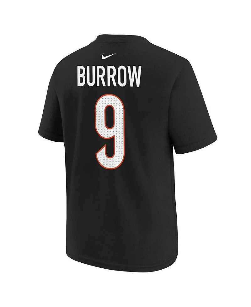 Big Boys Nike Joe Burrow Black Cincinnati Bengals Player Name and Number T-shirt