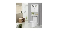 2-Door Over The Toilet Bathroom Storage Cabinet with Adjustable Shelf
