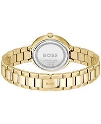 Hugo Boss Women's Sena Quartz Ionic Plated Thin Gold-Tone Steel Watch 34mm