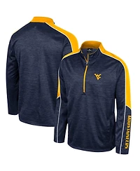 Men's Colosseum Navy West Virginia Mountaineers Marled Half-Zip Jacket